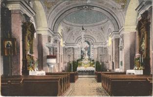 1917 Szatmárnémeti, Satu Mare; Irgalmasnénék Anyaháza templom belső. Vasúti levelezőlapárusítás 3. 1916. / church interior (EK)