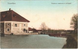 1915 Újverbász, Novi Vrbas (Verbász, Vrbas); Ferenc csatorna a zsilippel. Seidl Nándor és Fia kiadása / canal, dam (fl)