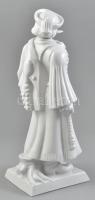 Herendi paraszt figura, tervezte: Csapváry Károly, festetlen mázas porcelán, jelzett, hibátlan szép ...