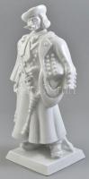 Herendi paraszt figura, tervezte: Csapváry Károly, festetlen mázas porcelán, jelzett, hibátlan szép ...