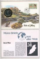 Man-sziget 1984. 10p Cu-Ni felbélyegzett borítékban, bélyegzéssel T:1  Isle of Man 1984. 10 Pence Cu-Ni in envelope with stamp and cancellation C:UNC