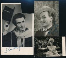 3 db operett színész aláírás: Sárdi (hiányos), Honthy, Rátonyi Róbert.