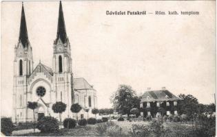 1919 Futak, Futtak, Futog; Római katolikus templom. Singer J. udvari fényképész kiadása / Catholic church (EB)