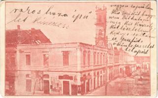 1906 Zenta, Senta; Városháza, üzletek / town hall, shops (EM)