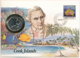 Cook-szigetek 1987. 50c Cu-Ni felbélyegzett borítékban, bélyegzéssel, német nyelvű leírással T:1 Cook Islands 1987. 50 Cents Cu-Ni in envelope with stamp, with German description C:AU
