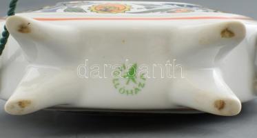 Hollóházi butykos, Csepel-sziget Lenin MGTSZ Szigetcsép felirattal, matricás porcelán. Jelzett. Hibá...