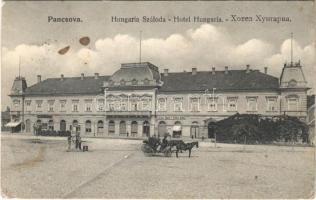 1909 Pancsova, Pancevo; Hotel Hungária szálloda, Kovács Árpád, Nádor Gyula üzlete / hotel, shops (EB)