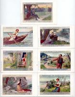 7 db RÉGI motívum képeslap vegyes minőségben: Schubertlieder sorozat / 7 pre-1945 motive postcards in mixed quality: Schubertlieder series