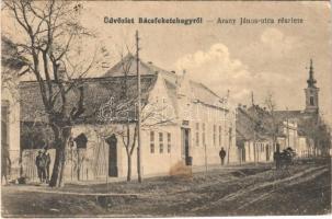 1923 Bácsfeketehegy, Feketic; Arany János utca részlete. Knéfely Károly kiadása / street view (EK)
