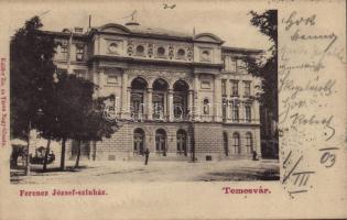 1903 Temesvár, Timisoara; Ferenc József színház. Káldor Zs. és Társa nagytőzsde kiadása / theatre