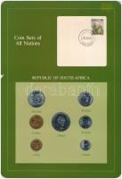 Dél-Afrika 1981-1983. 1c-1R (7xklf), Coin Sets of All Nations forgalmi szett felbélyegzett kartonlapon T:1 South Africa 1981-1983. 1 Cent - 1 Rand (7xdiff) Coin Sets of All Nations coin set on cardboard with stamp C:UNC
