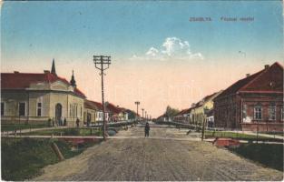 1923 Zsablya, Zabalj; Fő utca. Lux Mihály kiadása / main street (kis szakadás / small tear)