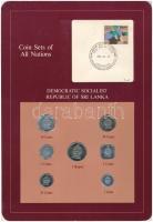 Srí Lanka 1978-1982. 1c-1R (7xklf), Coin Sets of All Nations forgalmi szett felbélyegzett kartonlapon T:1  Sri Lanka 1978-1982. 1 Cent - 1 Rupee (7xdiff) Coin Sets of All Nations coin set on cardboard with stamp C:UNC