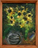 Vályi Nagy Dezső (1906-1981): Csendélet. Olaj, karton. Jelzett. Üvegezett fa keretben, 42x31 cm