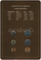 Szent Ilona 1984. 1P - 1Ł (6xklf), "Coin Sets of All Nations" forgalmi szett felbélyegzett...