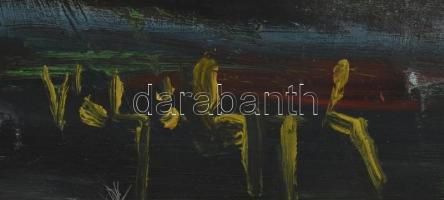 Vályi Nagy Dezső (1906-1981): Pihenő Vándor. Olaj, farost. Fa keretben, 35x45 cm