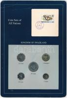 Szváziföld 1979-1986. 5c-1L (5xklf), Coin Sets of All Nations forgalmi szett felbélyegzett kartonlapon T:1  Swaziland 1979-1986. 5 Cents - 1 Lilangeni (7xdiff) Coin Sets of All Nations coin set on cardboard with stamp C:UNC