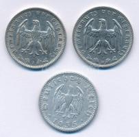 Német Harmadik Birodalom 1935D 50pf Al + 1935A 1M Ni + 1937D 1M Ni T:2,2-
German Third Empire 1935D...