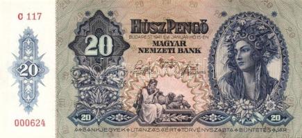 1941. 20P(2x) egyugrású sorszámokkal T:I