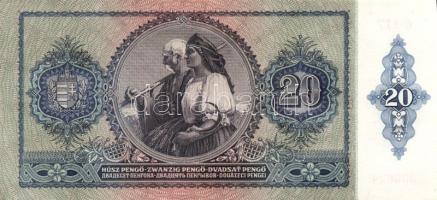 1941. 20P(2x) egyugrású sorszámokkal T:I