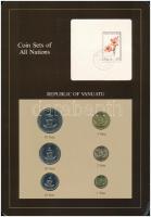 Vanuatu 1983. 1V-50V (6xklf), "Coin Sets of All Nations" forgalmi szett felbélyegzett kartonlapon T:1  Vanuatu 1983. 1 Vatu - 10 Vatu (6xdiff) "Coin Sets of All Nations" coin set on cardboard with stamp C:UNC