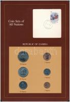 Zambia 1972-1983. 1ng-50ng (6xklf), Coin Sets of All Nations forgalmi szett felbélyegzett kartonlapon T:1 Zambia 1972-1983. 1 Ngwee - 50 Ngwee (6xdiff) Coin Sets of All Nations coin set on cardboard with stamp C:UNC