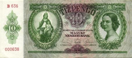 1936. 10P(3x) mindegyik papírránccal(2x erős, 1x kisebb T:I