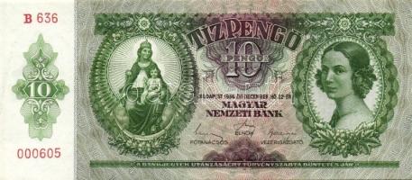 1936. 10P(2x) mindkettő erős papírránccal T:I