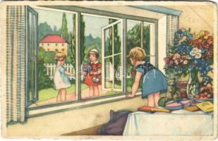 1944 Children art postcard. Erika Nr. 1136. (EB)