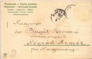 1900 Children art postcard, romantic couple. litho (fl)