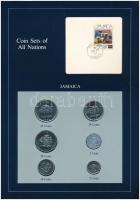 Jamaika 1979-1987. 1c-50c (6xklf), Coin Sets of All Nations forgalmi szett felbélyegzett kartonlapon T:1  Jamaica 1979-1987. 1 Cent - 50 Cents (6xdiff) Coin Sets of All Nations coin set on cardboard with stamp C:UNC