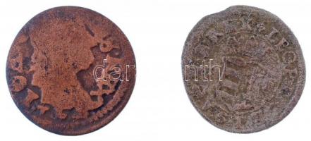 1699KB Duarius I. Lipót (0,55g) + Br érme a ~16-17. századból (1,23g) T:2-,3