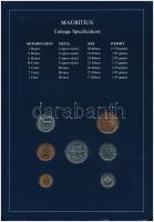 Mauritius 1978. 1c - 1R (7xklf), "Coin Sets of All Nations" forgalmi szett felbélyegzett k...