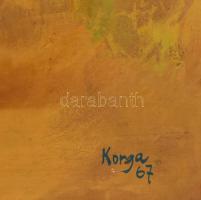 Korga György (1935-2002): Moribana. Olaj, farost. Jelzett. Hátoldalán Képcsarnok Vállalat címkéjével...