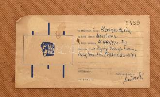 Korga György (1935-2002): Moribana. Olaj, farost. Jelzett. Hátoldalán Képcsarnok Vállalat címkéjével...