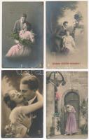 7 db RÉGI romantikus motívum képeslap / 7 pre-1945 romantic motive postcards