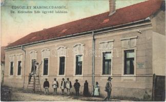 1911 Marosludas, Ludosul de Mures, Ludus; Dr. Keresztes Ede ügyvéd lakháza és irodája. Glück J. kiadása / lawyers office and house (r)