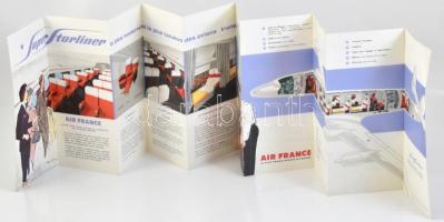 cca 1957 Air France Super Starliner prospektus, francia légitársaság repülőgépnek illusztrált ismert...