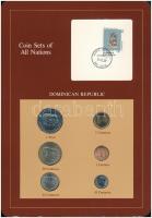 Dominikai Köztársaság 1983-1984. 1c - 1P (6xklf), Coin Sets of All Nations forgalmi szett felbélyegzett kartonlapon T:1- Dominican Republic 1983-1984. 1 Centavo - 1 Peso (6xdiff) Coin Sets of All Nations coin set on cardboard with stamp C:AU