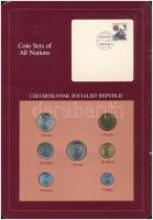 Csehszlovákia 1969-1979. 10h-5K (7xklf), Coin Sets of All Nations forgalmi szett felbélyegzett kartonlapon T:1 Czechoslovakia 1969-1979. 10 Haleru - 5 Korun (7xdiff) Coin Sets of All Nations coin set on cardboard with stamp C:UNC
