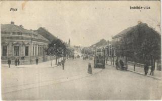 1921 Pécs, Indóház utca, villamos