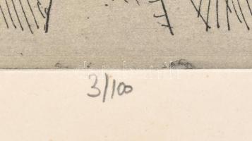 Szász Endre (1926-2003): Hatvan. Rézkarc, papír. Jelzett, sorszámozott, 3/100 40x30 cm