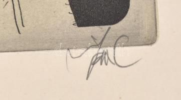 Szász Endre (1926-2003): Hatvan. Rézkarc, papír. Jelzett, sorszámozott, 3/100 40x30 cm