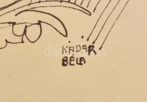 Kádár Béla (1877-1956): Akt lóval.Rézkarc, papír, jelzett számozott (10/100), 22x33 cm