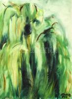 Nagy Lajos (1956-): Zöldellő fa. Akvarell, papír, jelzett. 41,5x33 cm