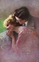 Romantic couple, Italian art postcard s: Guerzoni