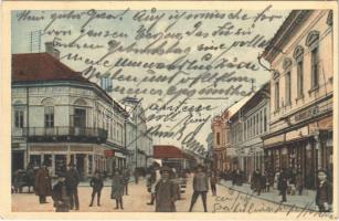 1914 Lugos, Lugoj; Király utca, üzletek. Photobromüra No. 177. / Königsgasse / street view, shops (EK)
