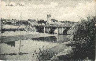 Ipolyság, Sahy; híd / bridge + 1938 IPOLYSÁG AZ ELSŐ VISSZATÉRT MAGYAR VÁROS So. Stpl (EK)