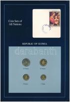 Guinea 1985-1987. 1Fr - 25Fr (4xklf), Coin Sets of All Nations forgalmi szett felbélyegzett kartonlapon T:1,1- Guinea 1985-1987. 1 Franc - 25 Francs (4xdiff) Coin Sets of All Nations coin set on cardboard with stamp C:UNC, AU