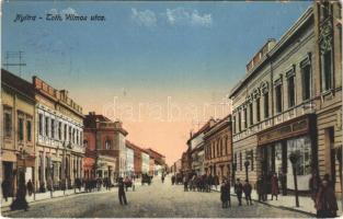 Nyitra, Nitra; Tóth Vilmos utca, Verebély Gyula üzlete / street, shops (EK)